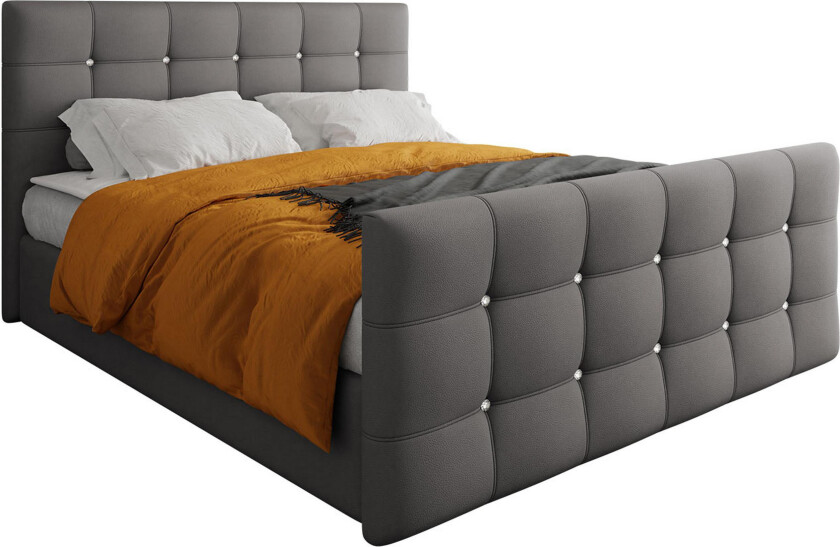 Kleos Kontinentalseng 180x200 cm med Sengegavl - Grå