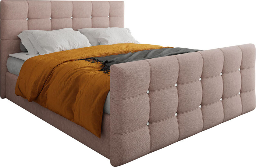 Kleos Kontinentalseng 160x200 cm med Sengegavl - Rosa