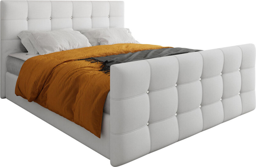 Kleos Kontinentalseng 140x200 cm med Sengegavl - Hvit