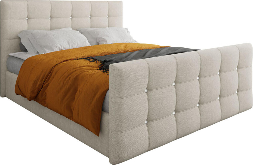 Kleos Kontinentalseng 140x200 cm med Sengegavl - Beige