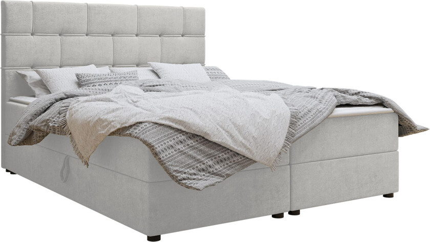 Kontinentalseng 180x200 cm - Lysegrå