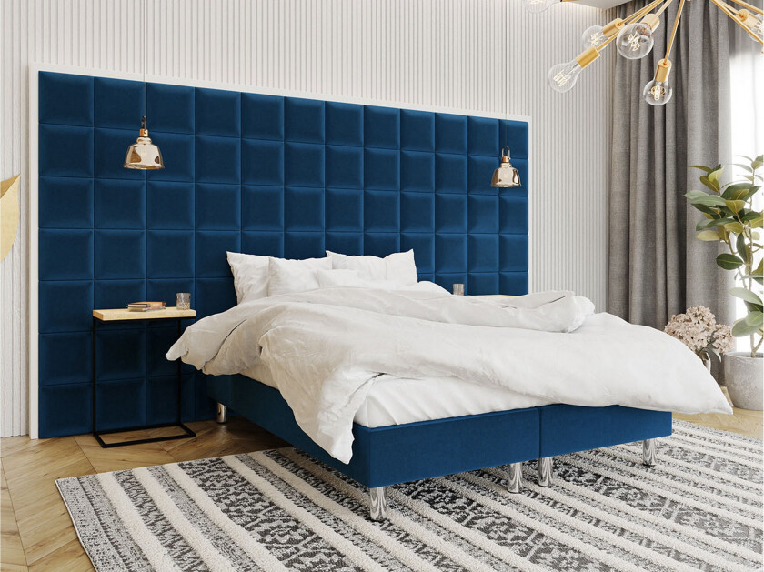 Adeliza Kontinentalseng 180x200 cm+Panel 30 cm - Blå