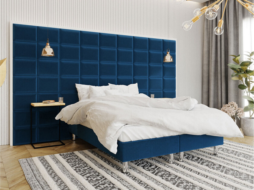 Adeliza Kontinentalseng 160x200 cm+Panel 40 cm - Blå