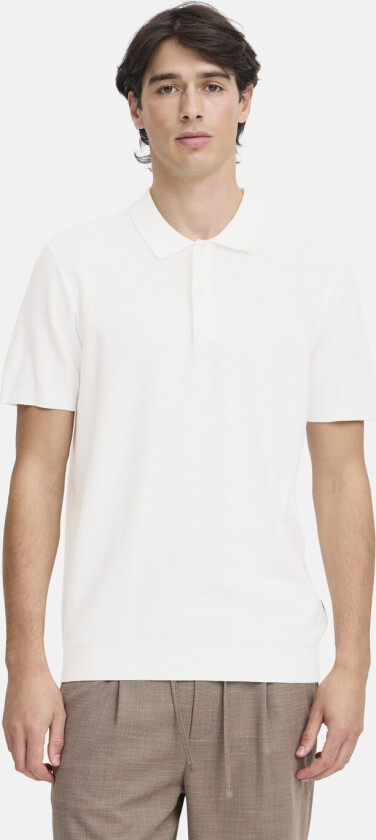 CFEDWARD relaxed polo knit, Egret, 2XL, Piketrøyer