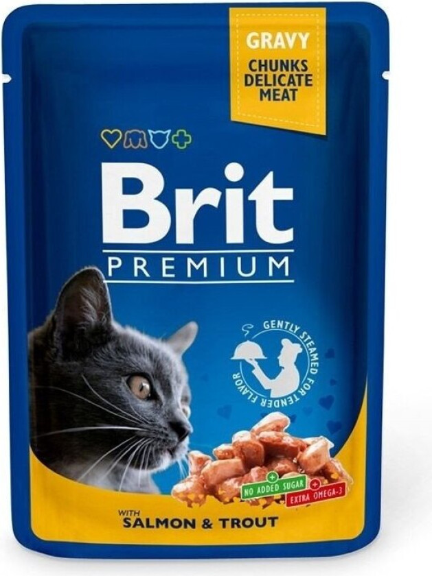 Brit Premium Porsjonsposer Med laks & Forell for Katter