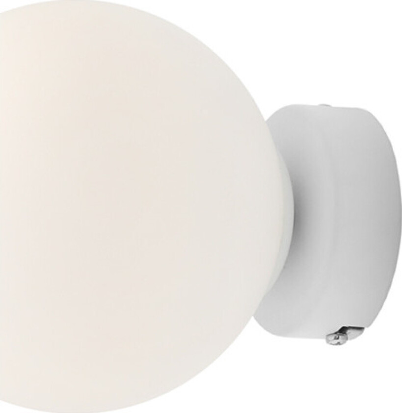 Ball vegglampe, hvit, Ø14 cm