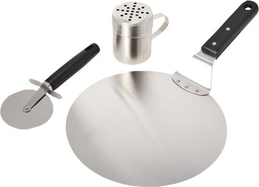 Pizzasett 3 deler svart/rustfri