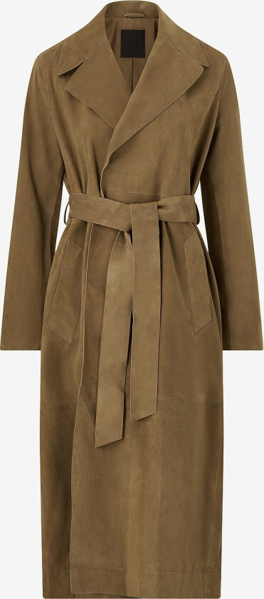Jakke i semsket skinn Trench Coat West - Brun