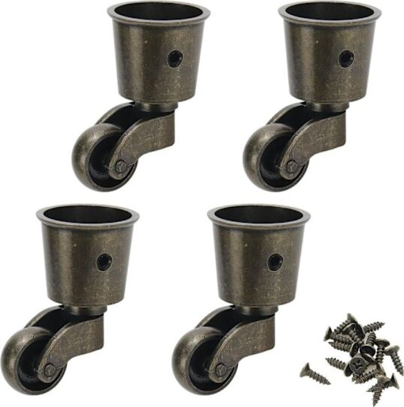 4 stk Svingbare Hjul Hjulkopp Møbelhjul