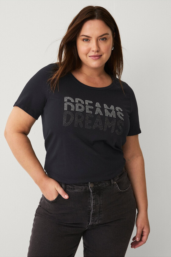 Topp vEbba S/S Straight Tee - Svart
