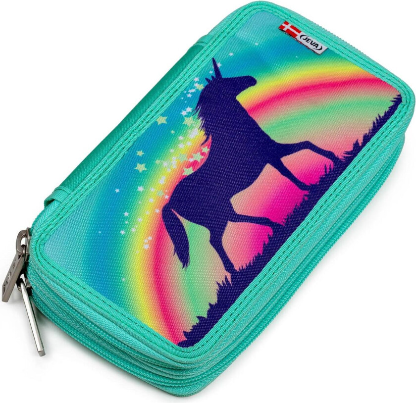 JEVA - Pencil Case TwoZip - Rainbow Unicorn Candy (8865-26)