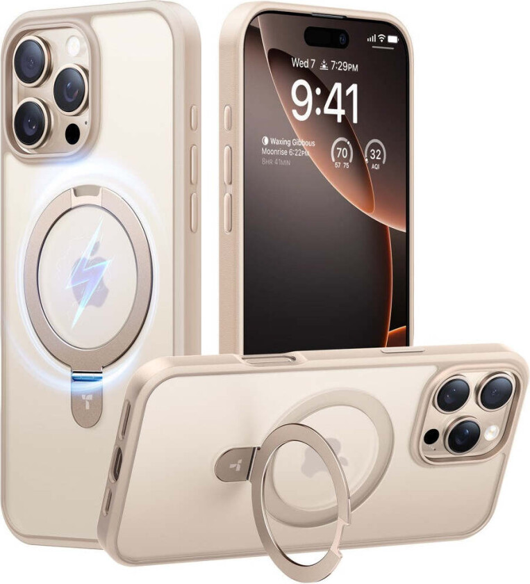 TORRAS iPhone 16 Pro Max Guardian Ostand Series Deksel m. Stativ - MagSafe Kompatibel - Rose Gold