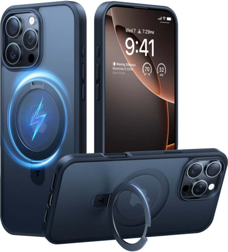 TORRAS Guardian Ostand Series iPhone 16 Pro Case med MagSafe og Kickstand - Svart