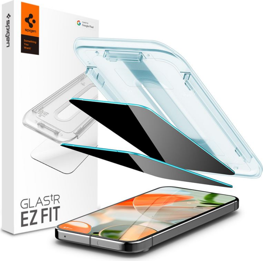 Google Pixel 9 / 9 Pro EZ Fit Privacy Skjermbeskytter 2-Pack – Gjennomsiktig / Svart