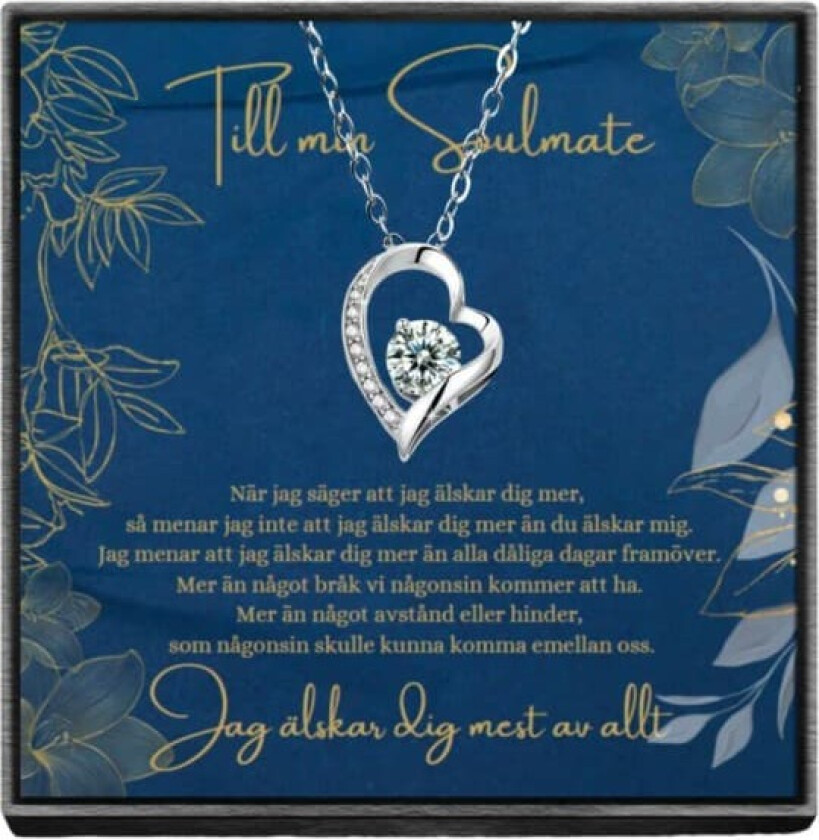 Til min sjelevenn gave halskjede med kort og boks hjerte