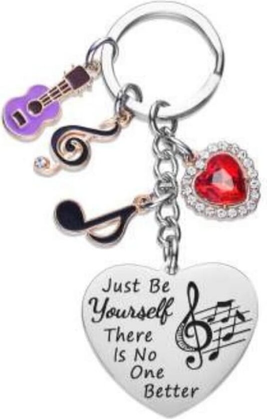 Music Just Be Yourself Nøkkelring i rustfritt stål