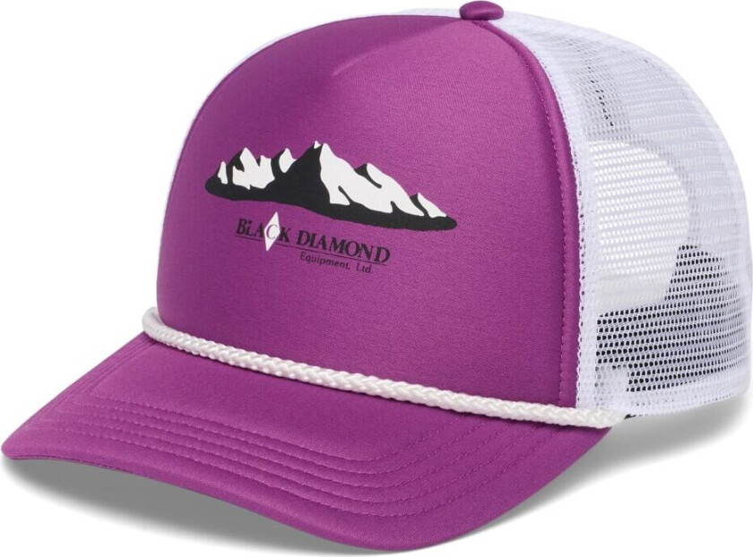 Black Diamond Flat Bill Trucker Hat Piton Purple-white Mountainscp One Size