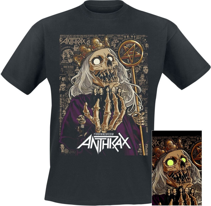 T-skjorte - 40th King - Glow-In-The-Dark - S til 4XL - Herrer - svart