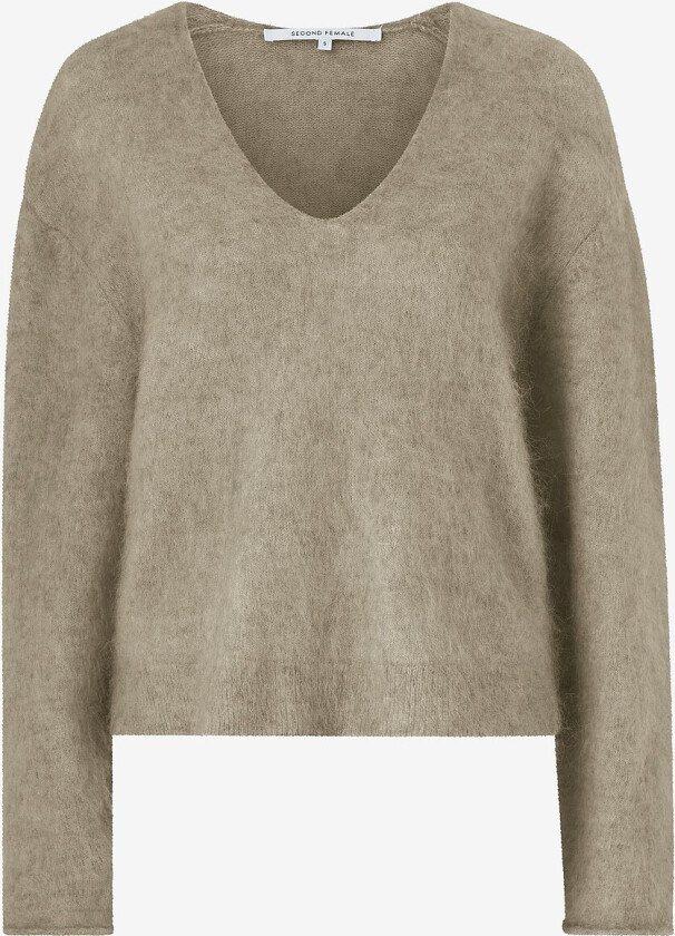 Genser Camryn Knit V-neck - Beige