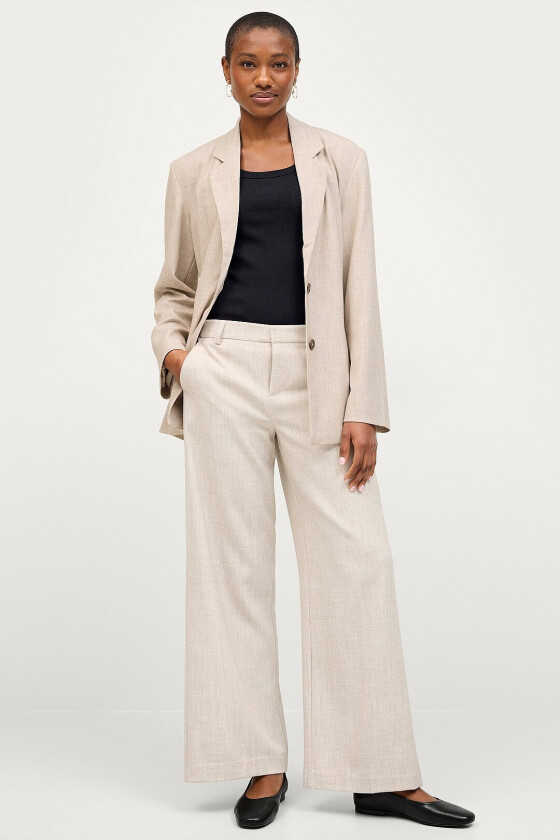 Bukser Wide Suit Trousers - Beige
