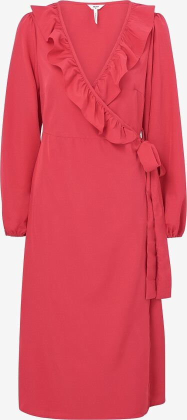Omslagskjole objSuma L/S Wrap Midi Dress A Fair - Rød