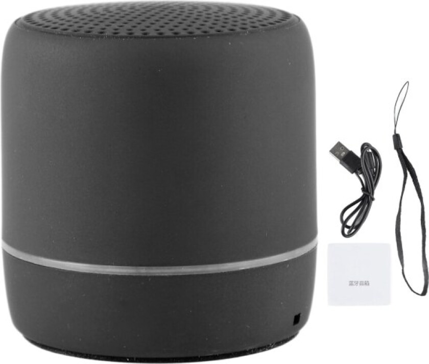 Bærbar mini Bluetooth-høyttaler med kraftig bass og støyreduserende mikrofon - svart