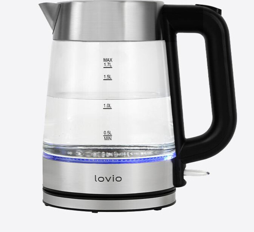 Lovio LVGEK001 vannkoker - 1,7L, 2200W - Sølv/grå