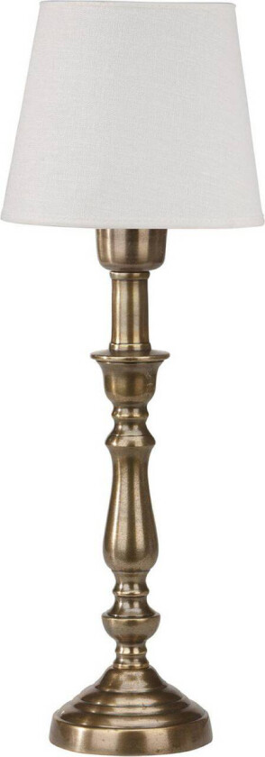 bordlampe Therese Mia, 43 cm, hvit/messing, lin