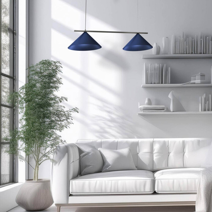 Capital hengelampe, blå, 2 lyskilder, Ø 46 cm, GX53