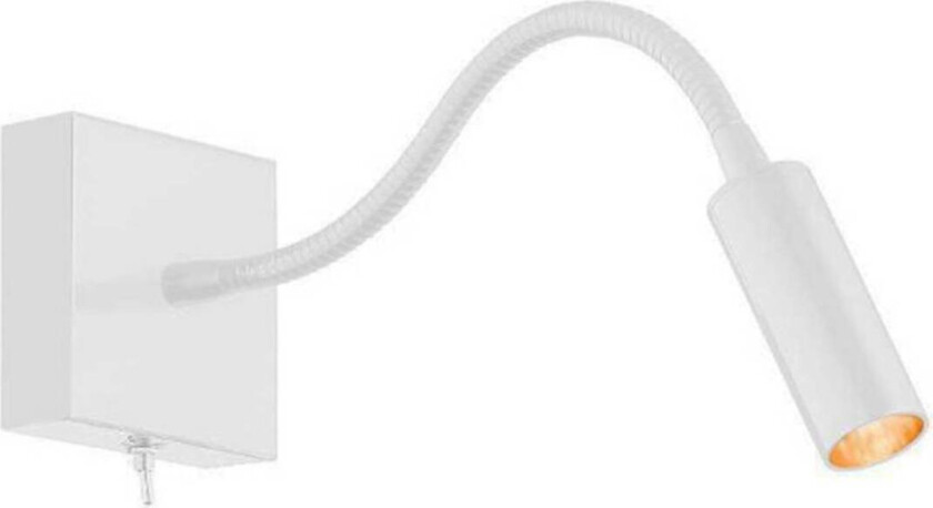 Ojos vegglampe, hvit, stål, fleksibel arm