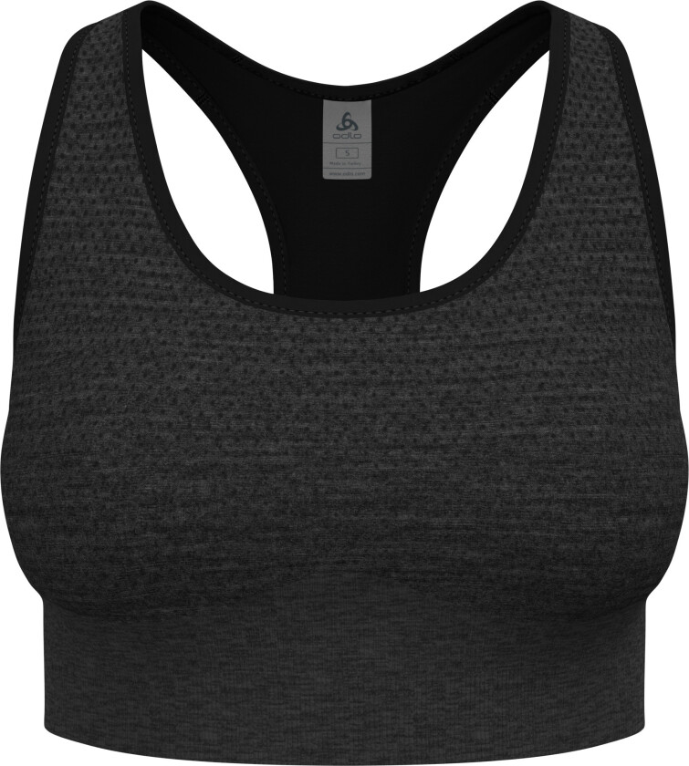 Women's Seamless Medium - Padded Sport Bra Black Melange