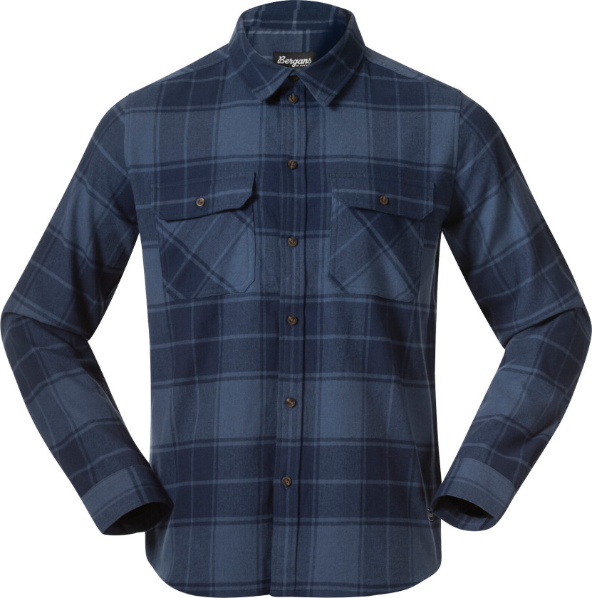 Bergans Men's Nordmarka Flannel Shirt Granite Blue/navy Blue Check