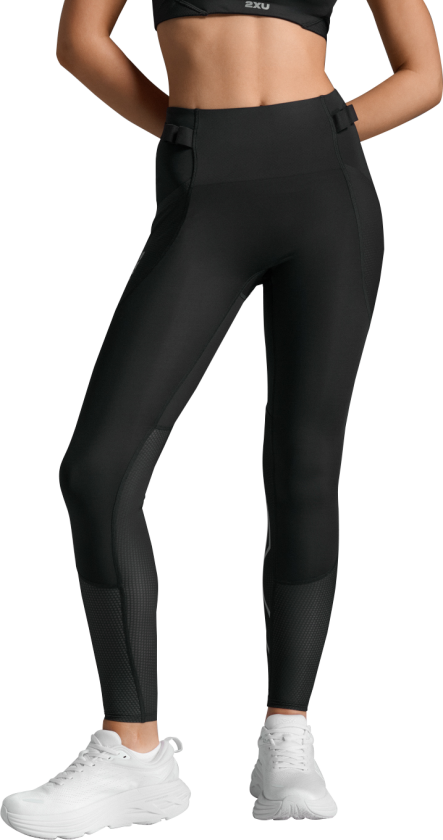 2XU Women's Aero Mesh Hi-Rise Compression Tights Black/silver Reflective