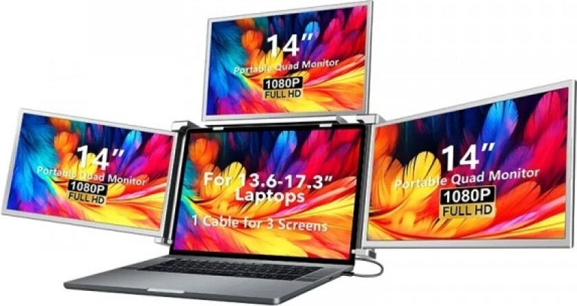Extralink Smart Life 14" 3-Screen Monitor For Laptops