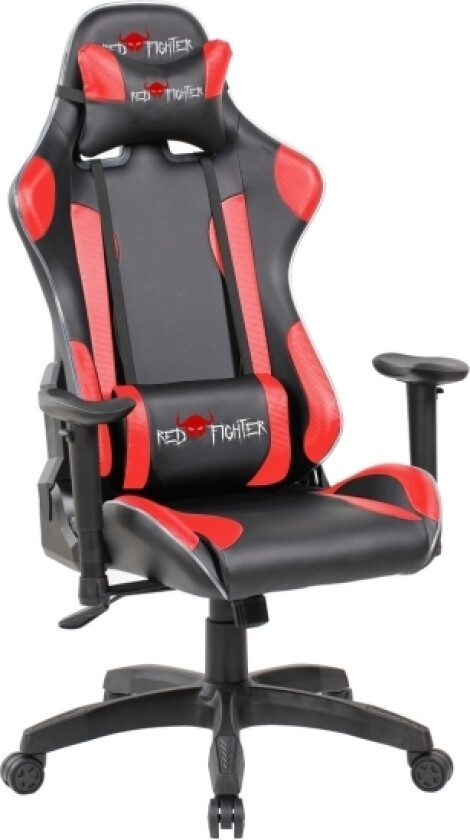 C8, Pc-Gamingstol, 132 Kg, Hard Stol, Polstret Rygg, Universell, Sort, Rød
