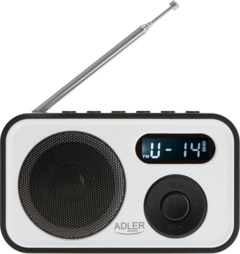 Adler | Pll Am/Fm Digital Radio | Ad 1906 | Alarm Function | Baltas/Juodas