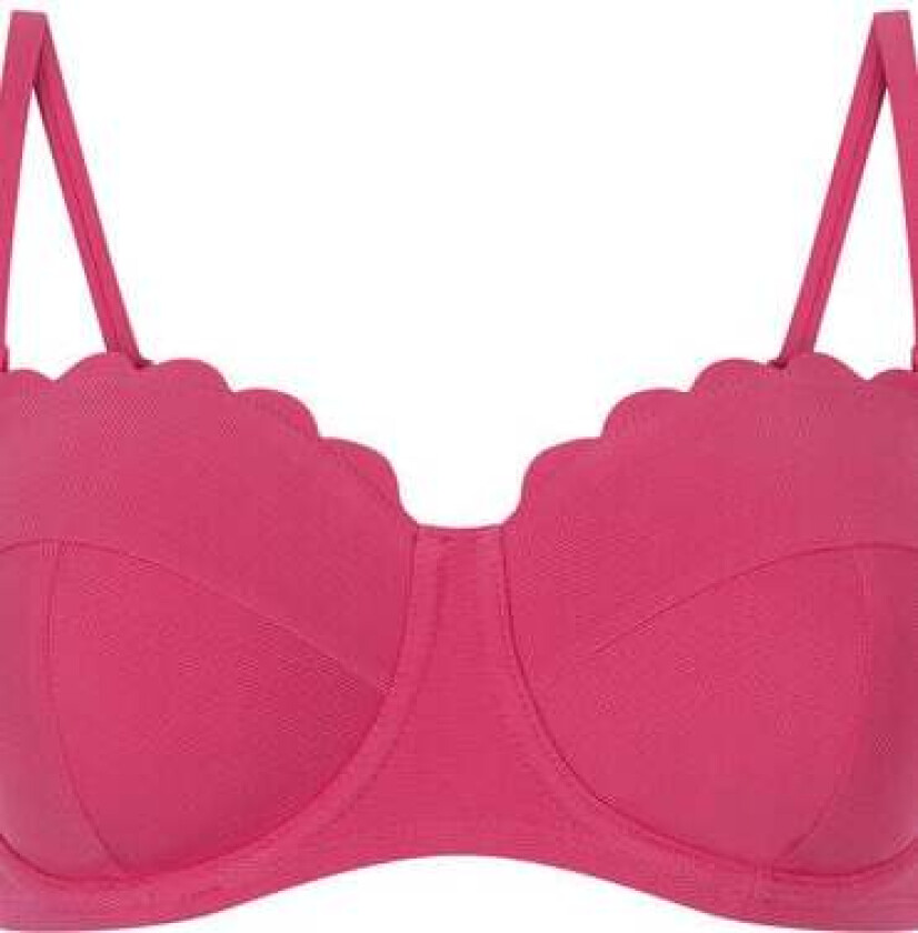 Fôret stroppeløs bikinitopp med spiler Scallop skål E + Rosa