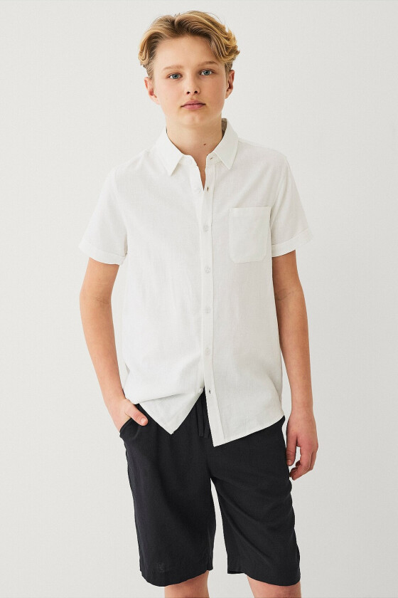 Shorts i lin Melker - Svart