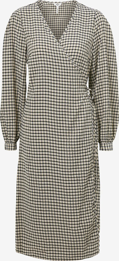 Omslagskjole objNette L/S Wrap Dress - Beige