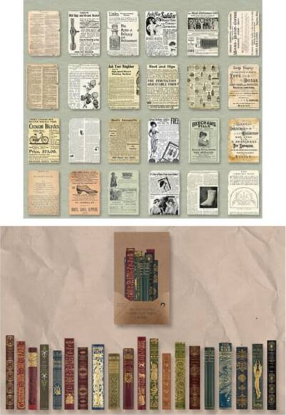 Skrapbok Tilbehør Papir Dekorasjon MOSNOW Vintage Klistremerke Dekorativt Papir for Dagbok Notatbok DIY 65 Pakke