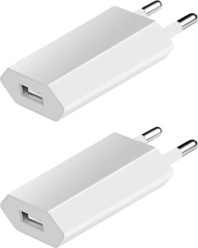 2-pakks USB hurtiglader, USB-pluggadapter, universell reise-US