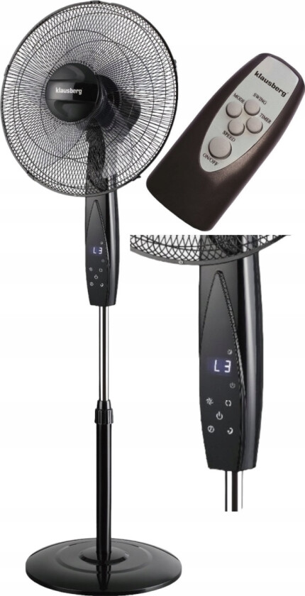 Klausberg Vifte Gulvvifte Med Fjernkontroll Og Timer 40Cm 50W Klausberg Kb-7718