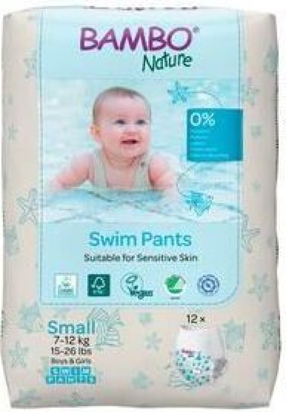 Nature Svømmebleie S 7-12 kg - 12 stk.