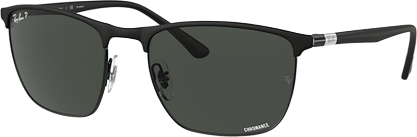Ray-Ban Sunglasses 0RB3686 Matte Black Polar/Dark Grey Lenses, solbriller MATTE BLACK ON BLACK