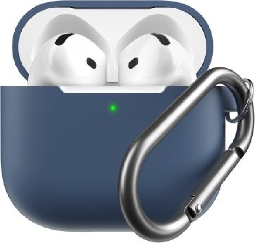 Keybudz Elevate Nøkkelring - Silikonbeskyttelsesveske For Airpods 4. Generasjon (Koboltblå)