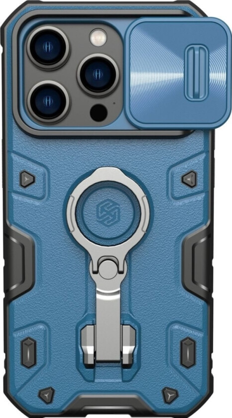 Nillkin Nillkin Camshield Armor Pro-Deksel Iphone 14 Pro-Deksel Pansret Deksel Med Kameradeksel Ring Stativ Blå