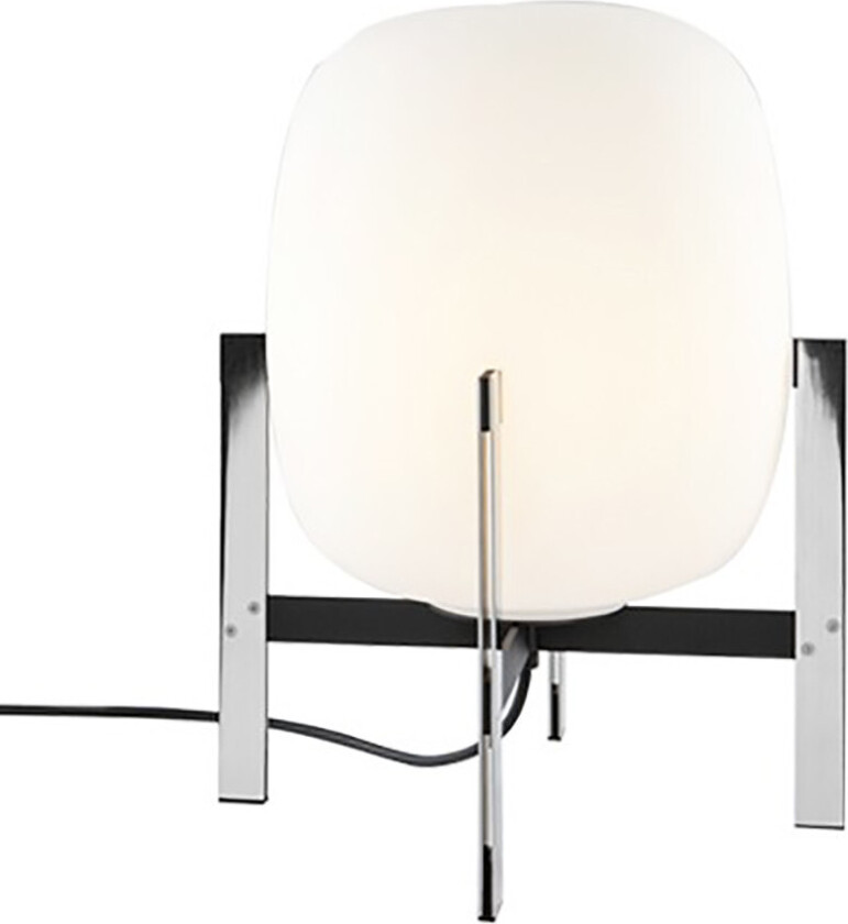 - Cestita Metálica Bordlampe Stainless Steel/White Glass