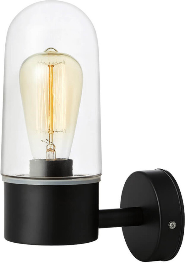 - Zen Utendørs Vegglampe Black/Clear Ip44