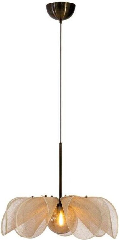 - Styrka Pendel Ø63 Beige/ Antique Brass/Amber