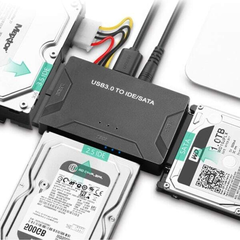 USB IDE-adapter USB 3.0 til SATA IDE harddisk konverteringskombinasjon